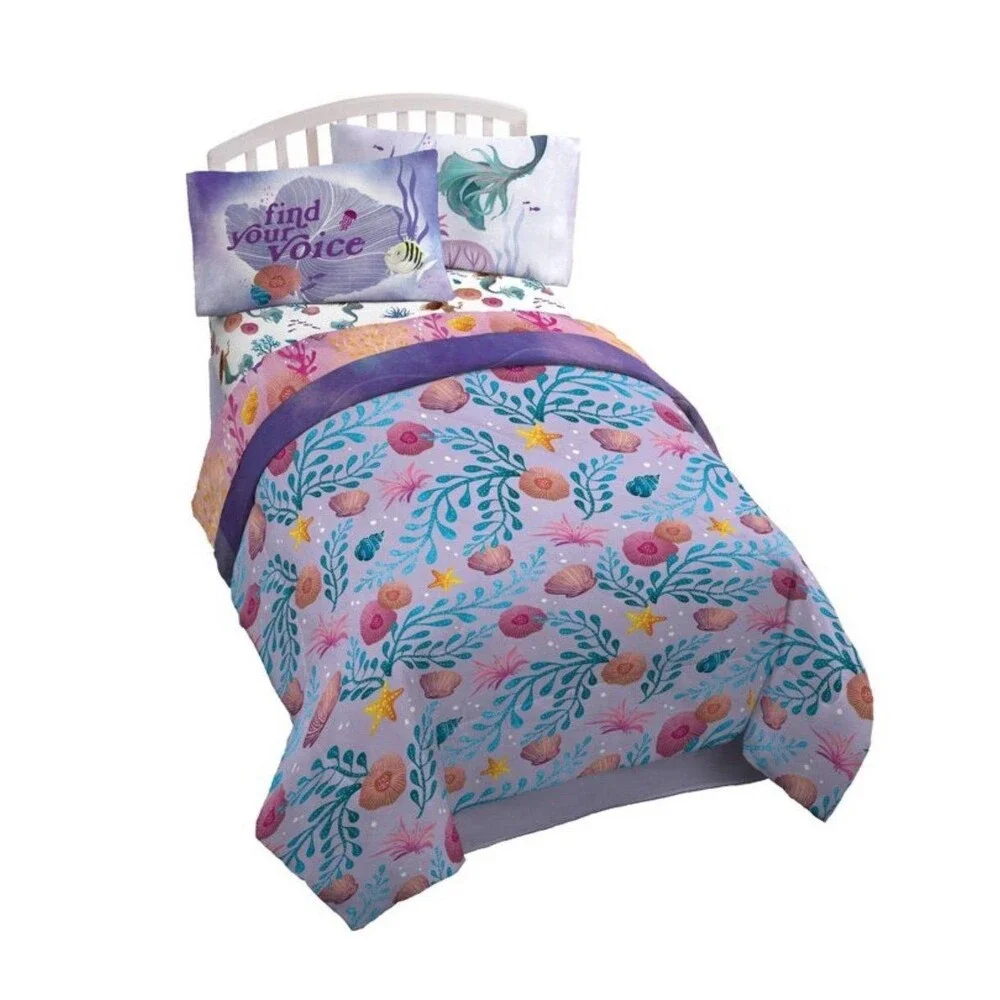 Disney The Little Mermaid Kids' live action girls comforter  twin seashells